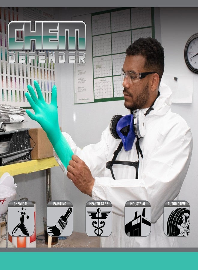 ساس قفازات SAS ChemDefender الخالية من البودرة المصنوعة من الكلوروبرين للاستخدام مرة واحدة | 5 مل - مقاس كبير | مقاومة للمواد الكيميائية، أطراف أصابع محكمة، سوار ممتد بطول 12 بوصة، للاستخدام مرة واحدة | للاستخدام في طب الأسنان والصناعة | 66593، مقاس كبير - Image 5